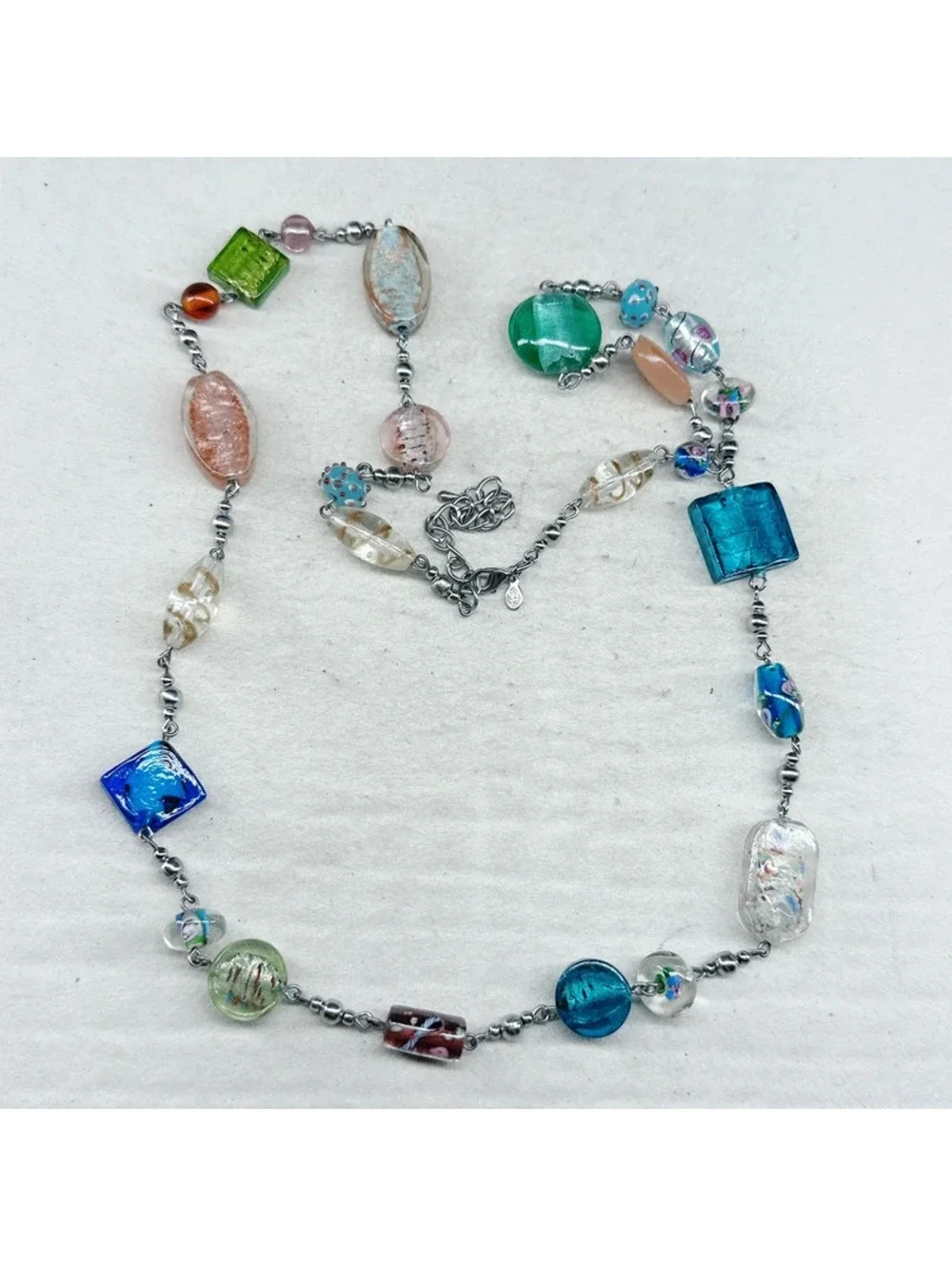 342u. Premier Designs Floral Glass Necklace